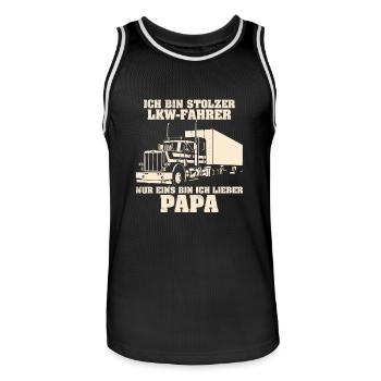 LKW PAPA - Männer Basketball-Trikot - Schwarz/Weiß - Vorne - AI Model Male 185 dark (185cm)