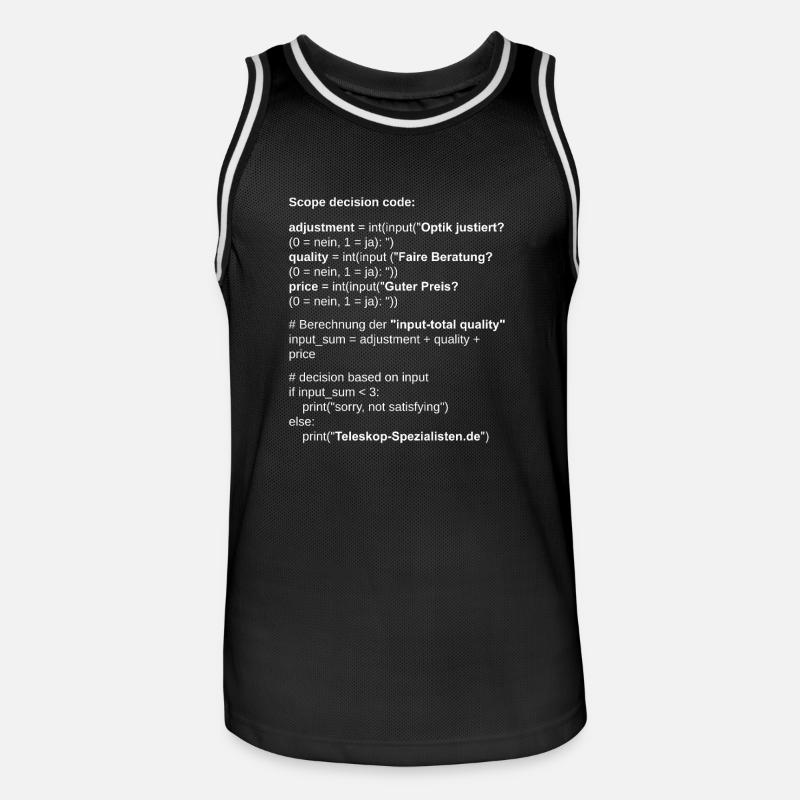 Astronomie Scope Decision Code Teleskop - Männer Basketball-Trikot - Schwarz/Weiß