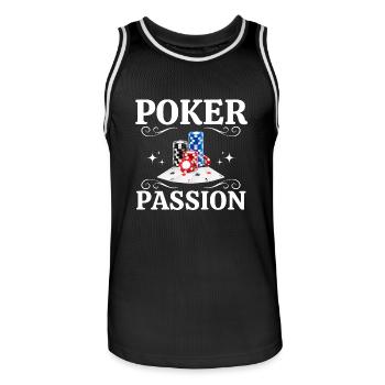 Poker Passion Kartenspiele - Männer Basketball-Trikot - Schwarz/Weiß - Vorne - AI Model Male 185 dark (185cm)