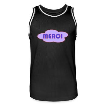 MERCI. MAÎTRESSE. MAÎTRE. MERCI MAÎTRESSE - Maillot de basket Homme - noir/blanc - Devant - AI Model Male 185 dark (185cm)