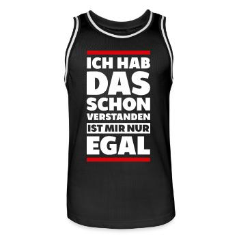 Verstanden Egal Spruch Shirt lustig Geschenkidee - Männer Basketball-Trikot - Schwarz/Weiß - Vorne - AI Model Male 185 dark (185cm)