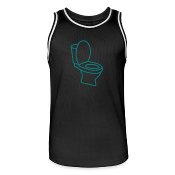 Toilet toilet - Men's Basketball Jersey - black/white - Front - AI Model Male 185 dark (185cm)