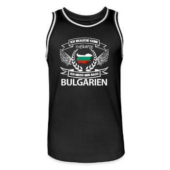 Ich Brauche Keine Therapie - Bulgarien Geschenk - Männer Basketball-Trikot - Schwarz/Weiß - Vorne - AI Model Male 185 dark (185cm)