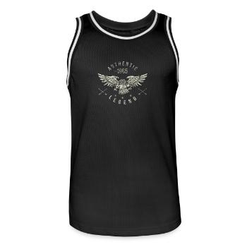 authentic legend 1965 Geburtstag, Geburtsjahr - Männer Basketball-Trikot - Schwarz/Weiß - Vorne - AI Model Male 185 dark (185cm)