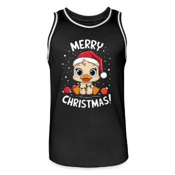 Canard Noël Fermier Canards Joyeux Noël - Maillot de basket Homme - noir/blanc - Devant - AI Model Male 185 dark (185cm)