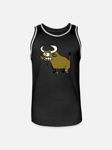 Wütender Stier - Männer Basketball-Trikot - Schwarz/Weiß