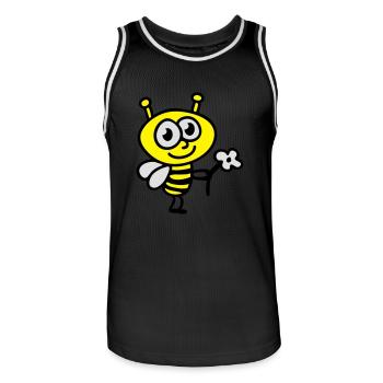 Bee + Fleur - Maillot de basket Homme - noir/blanc - Devant - AI Model Male 185 dark (185cm)