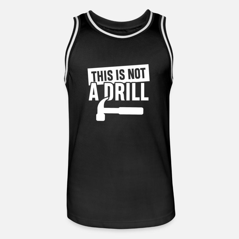 This is not a Drill tool kit worker mechanic - Herre basketball-trikot - sort/hvid