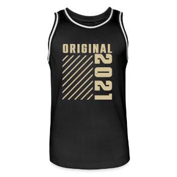 Original 2021 Authentic 2021 Vintage Bursdag - Maillot de basket Homme - noir/blanc - Devant - AI Model Male 185 dark (185cm)