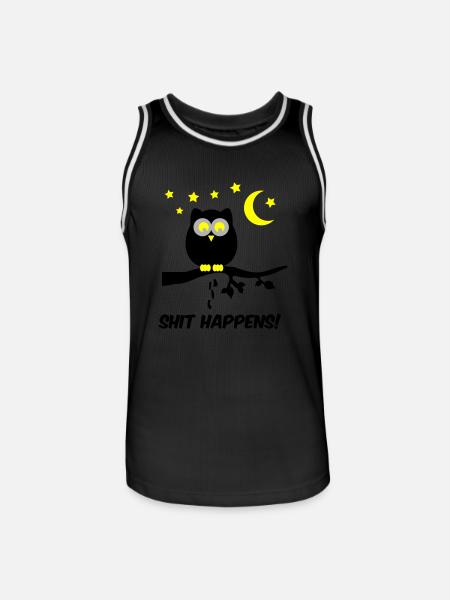 Owl Shit Happens 02 - Men's Basketball Jersey - black/white