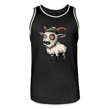 Chèvre de montagne Halloween Bande dessinée drôle - Maillot de basket Homme - noir/blanc - Devant - AI Model Male 185 dark (185cm)