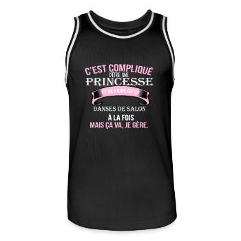 Danses de salon - Maillot de basket Homme - noir/blanc - Devant - AI Model Male 185 dark (185cm)