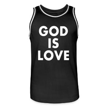 God is good - Maillot de basket Homme - noir/blanc - Devant - AI Model Male 185 dark (185cm)