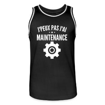 Maintenance informatique - Maillot de basket Homme - noir/blanc - Devant - AI Model Male 185 dark (185cm)