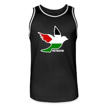 Free palestine - Men's Basketball Jersey - black/white - Front - AI Model Male 185 dark (185cm)
