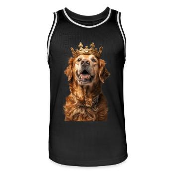 Golden retriever - Maillot de basket Homme - noir/blanc - Devant - AI Model Male 185 dark (185cm)