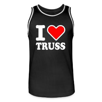I love truss - Männer Basketball-Trikot - Schwarz/Weiß - Vorne - AI Model Male 185 dark (185cm)