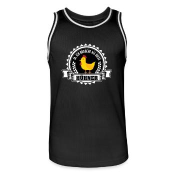 Landwirt Shirt-All die Hühner - Männer Basketball-Trikot - Schwarz/Weiß - Vorne - AI Model Male 185 dark (185cm)