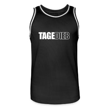 Tagedieb - Männer Basketball-Trikot - Schwarz/Weiß - Vorne - AI Model Male 185 dark (185cm)