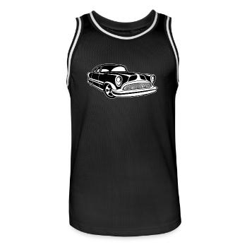 Lowrider / Oldtimer / Muscle Car 03_schwarz blanc - Maillot de basket Homme - noir/blanc - Devant - AI Model Male 185 dark (185cm)