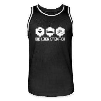 Das Leben ist einfach - Rennrad - Männer Basketball-Trikot - Schwarz/Weiß - Vorne - AI Model Male 185 dark (185cm)
