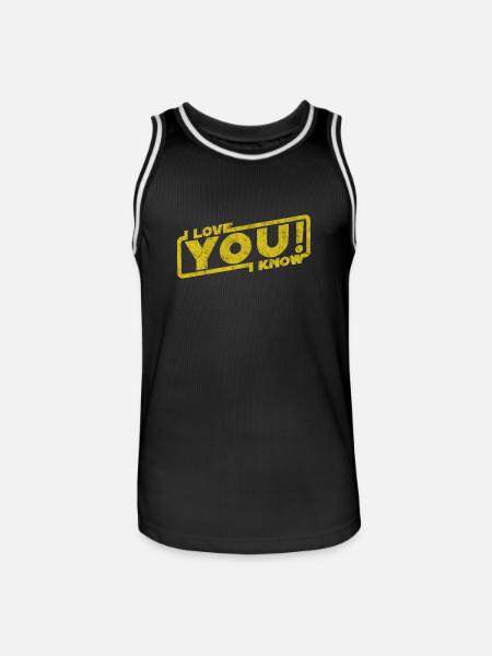 jeg elsker dig jeg ved - film citat gave - Herre basketball-trikot - sort/hvid