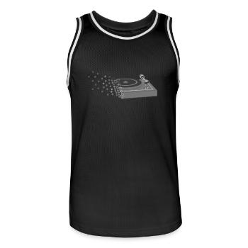 record player - Men's Basketball Jersey - black/white - Front - AI Model Male 185 dark (185cm)