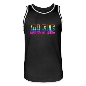 alfie rs arc-en-ciel - Maillot de basket Homme - noir/blanc - Devant - AI Model Male 185 dark (185cm)
