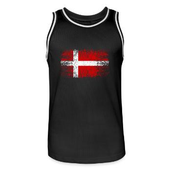 Danemark 002 dessins ronds - Maillot de basket Homme - noir/blanc - Devant - AI Model Male 185 dark (185cm)