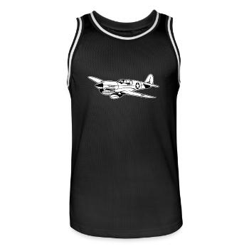 Fighter / pilote de chasse Warhawk 02_weiß - Maillot de basket Homme - noir/blanc - Devant - AI Model Male 185 dark (185cm)