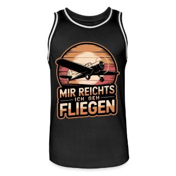 Mir Reichts Ich Geh Fliegen Pilot Flugzeug Piloten - Männer Basketball-Trikot - Schwarz/Weiß - Vorne - AI Model Male 185 dark (185cm)