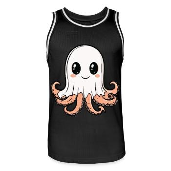 pieuvre Halloween Drôle de fantôme - Maillot de basket Homme - noir/blanc - Devant - AI Model Male 185 dark (185cm)