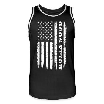 Flagge USA Hollywood Geschenk - Männer Basketball-Trikot - Schwarz/Weiß - Vorne - AI Model Male 185 dark (185cm)