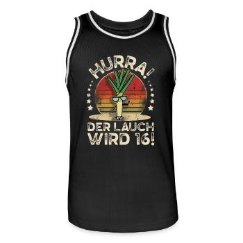 16. Geburtstag Hurra Der Lauch Wird 16 - Männer Basketball-Trikot - Schwarz/Weiß - Vorne - AI Model Male 185 dark (185cm)