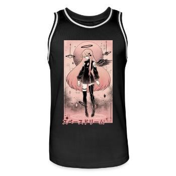Bright Space Dream - Men's Basketball Jersey - black/white - Front - AI Model Male 185 dark (185cm)