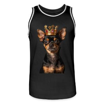 Chihuahua - Men's Basketball Jersey - black/white - Front - AI Model Male 185 dark (185cm)