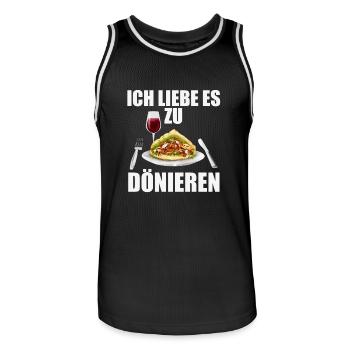 Dönieren - Männer Basketball-Trikot - Schwarz/Weiß - Vorne - AI Model Male 185 dark (185cm)