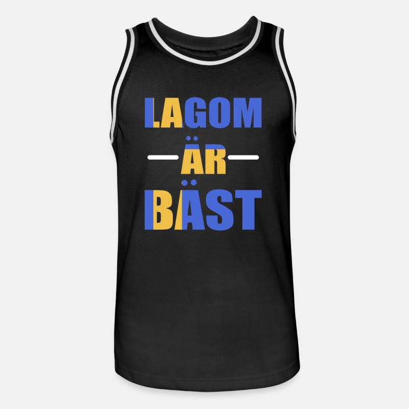 Sverige Svenska Lagom - Basebollinne herr - svart/vit