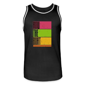 Row the Boat - Rowing - Rudern - Ruderer - Ruderin - Männer Basketball-Trikot - Schwarz/Weiß - Vorne - AI Model Male 185 dark (185cm)