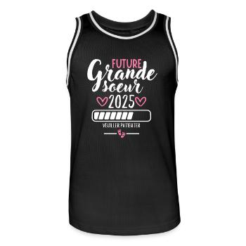 Zukunft große Schwester 2025 - Männer Basketball-Trikot - Schwarz/Weiß - Vorne - AI Model Male 185 dark (185cm)