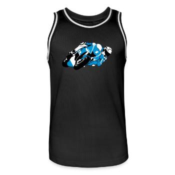Moto-GP - Men's Basketball Jersey - black/white - Front - AI Model Male 185 dark (185cm)