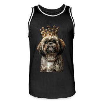 Shih Tzu - Maillot de basket Homme - noir/blanc - Devant - AI Model Male 185 dark (185cm)