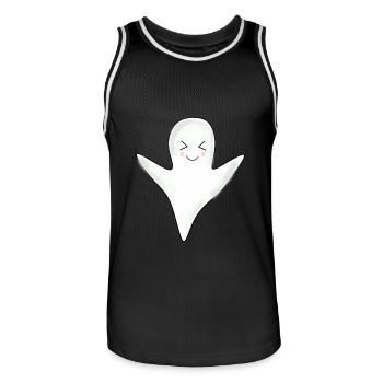 T-shirt d’Halloween Ghost spooky chemise mignonne - Maillot de basket Homme - noir/blanc - Devant - AI Model Male 185 dark (185cm)