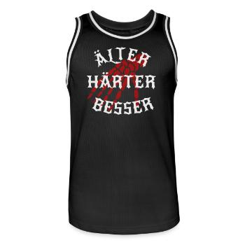 Älter, Härter, Besser - Männer Basketball-Trikot - Schwarz/Weiß - Vorne - AI Model Male 185 dark (185cm)