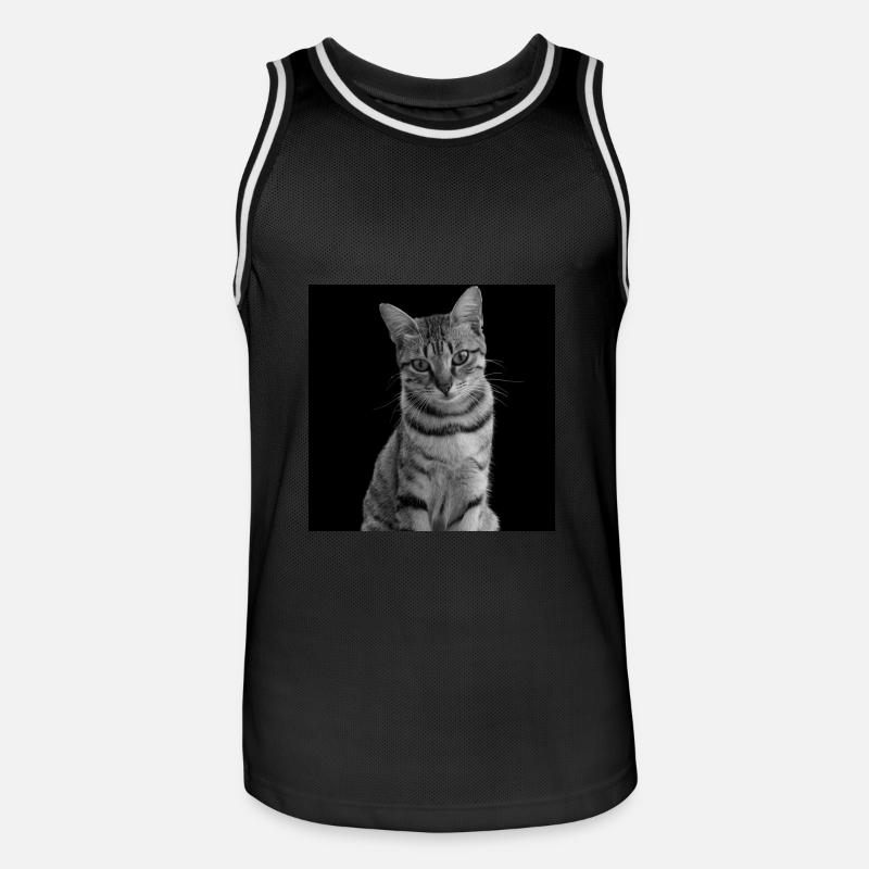 Gatto bianco-nero Gatto bianco e nero - Maglia da basket per uomo - nero/bianco