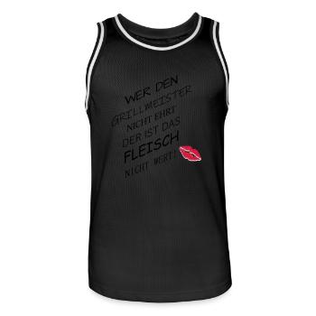 Fleisch nicht wert - Männer Basketball-Trikot - Schwarz/Weiß - Vorne - AI Model Male 185 dark (185cm)