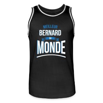 Meilleur Bernard du monde homme - Maillot de basket Homme - noir/blanc - Devant - AI Model Male 185 dark (185cm)