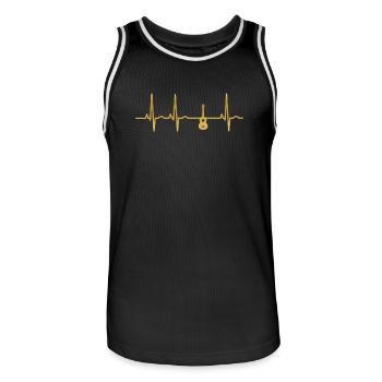 evolution ekg heartbeat GUITAR GUITAR - Men's Basketball Jersey - black/white - Front - AI Model Male 185 dark (185cm)