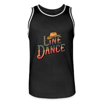 Line Dance Was sonst? Ich bin Line Dancer - Männer Basketball-Trikot - Schwarz/Weiß - Vorne - AI Model Male 185 dark (185cm)