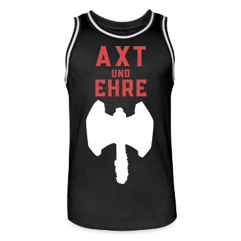 Axe and Honor - Men's Basketball Jersey - black/white - Front - AI Model Male 185 dark (185cm)